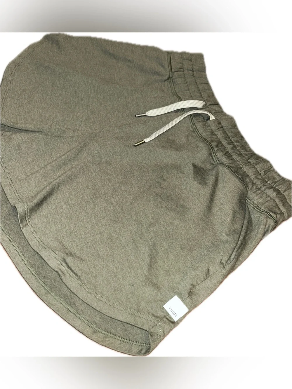 Vuori Halo Performance Dark Metal Heather Olive Gray Tank Top M Shorts L Set